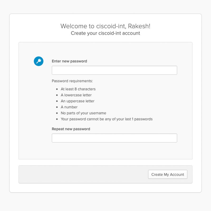 Create Password Screen