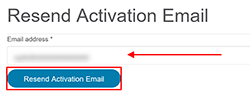 Esta imagen muestra el botón "Reenviar el correo electrónico de activación"